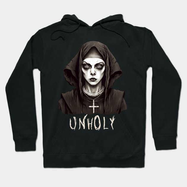 Dark Gothic Satanic Nun Unholy Hoodie by Tshirt Samurai